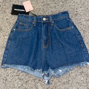 High Waist Dark wash jean shorts